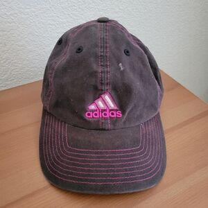 Adidas Black and Pink Cap Womens One Size